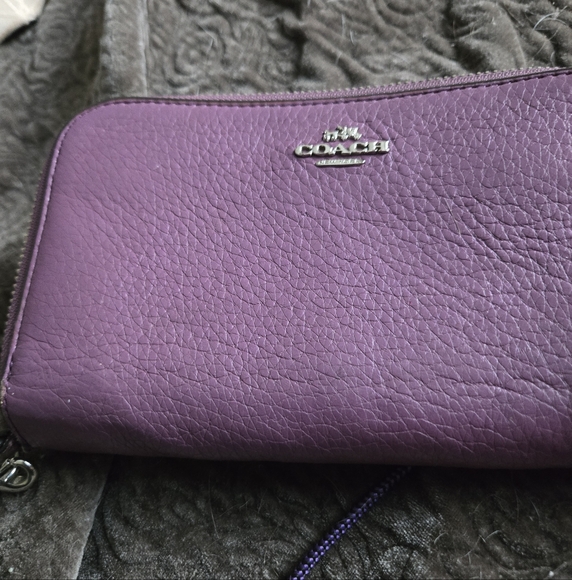Coach Plum Leather Wallet - Picture 1 of 3
